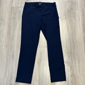 Eileen Fisher Pull On Ankle Pants Women XS Petite Navy Blue crepe‎ Stretch Knit